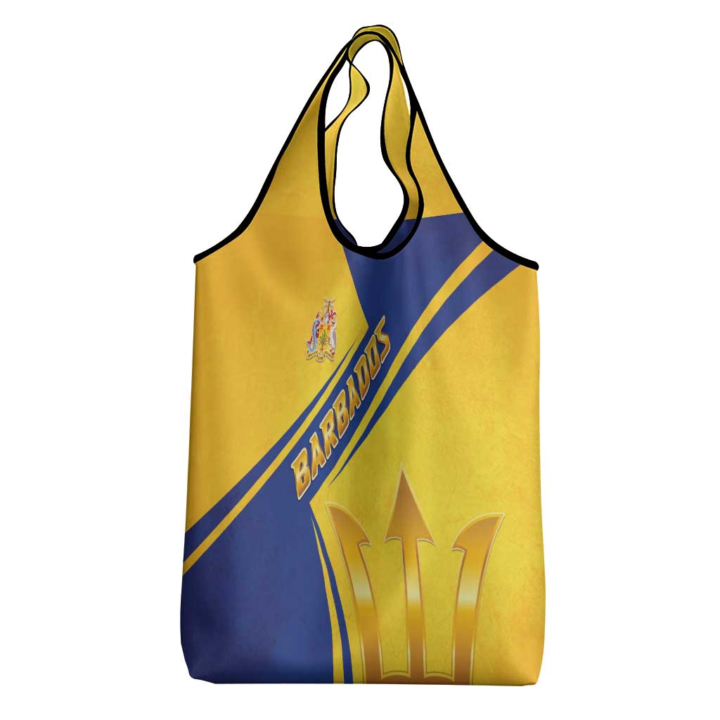 Barbados Gold Trident Grocery Bag With Coat Of Arms