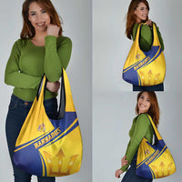Barbados Gold Trident Grocery Bag With Coat Of Arms