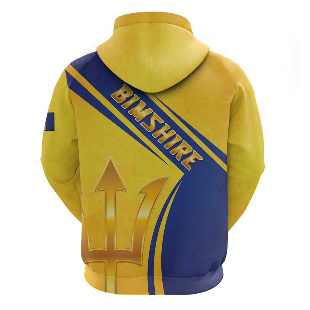 Barbados Gold Trident Hoodie With Coat Of Arms