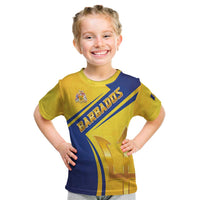 Barbados Gold Trident Kid T Shirt With Coat Of Arms