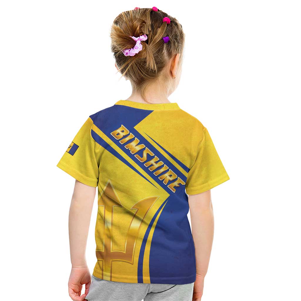 Barbados Gold Trident Kid T Shirt With Coat Of Arms