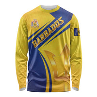 Barbados Gold Trident Long Sleeve Shirt With Coat Of Arms