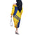 Barbados Gold Trident Off The Shoulder Long Sleeve Dress With Coat Of Arms