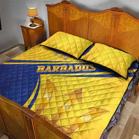 Barbados Gold Trident Quilt Bed Set With Coat Of Arms
