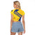 Barbados Gold Trident Raglan Cropped T Shirt With Coat Of Arms