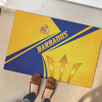Barbados Gold Trident Rubber Doormat With Coat Of Arms