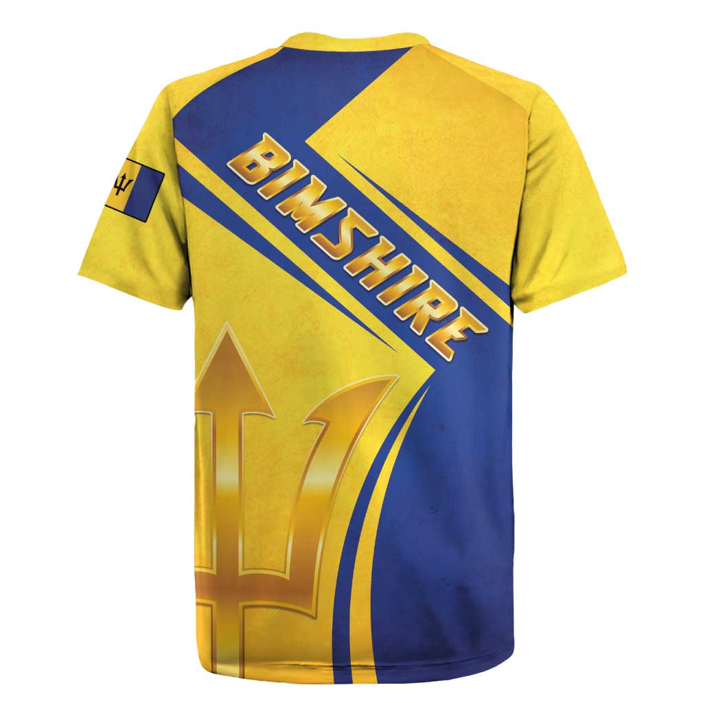 Barbados Gold Trident Rugby Jersey With Coat Of Arms