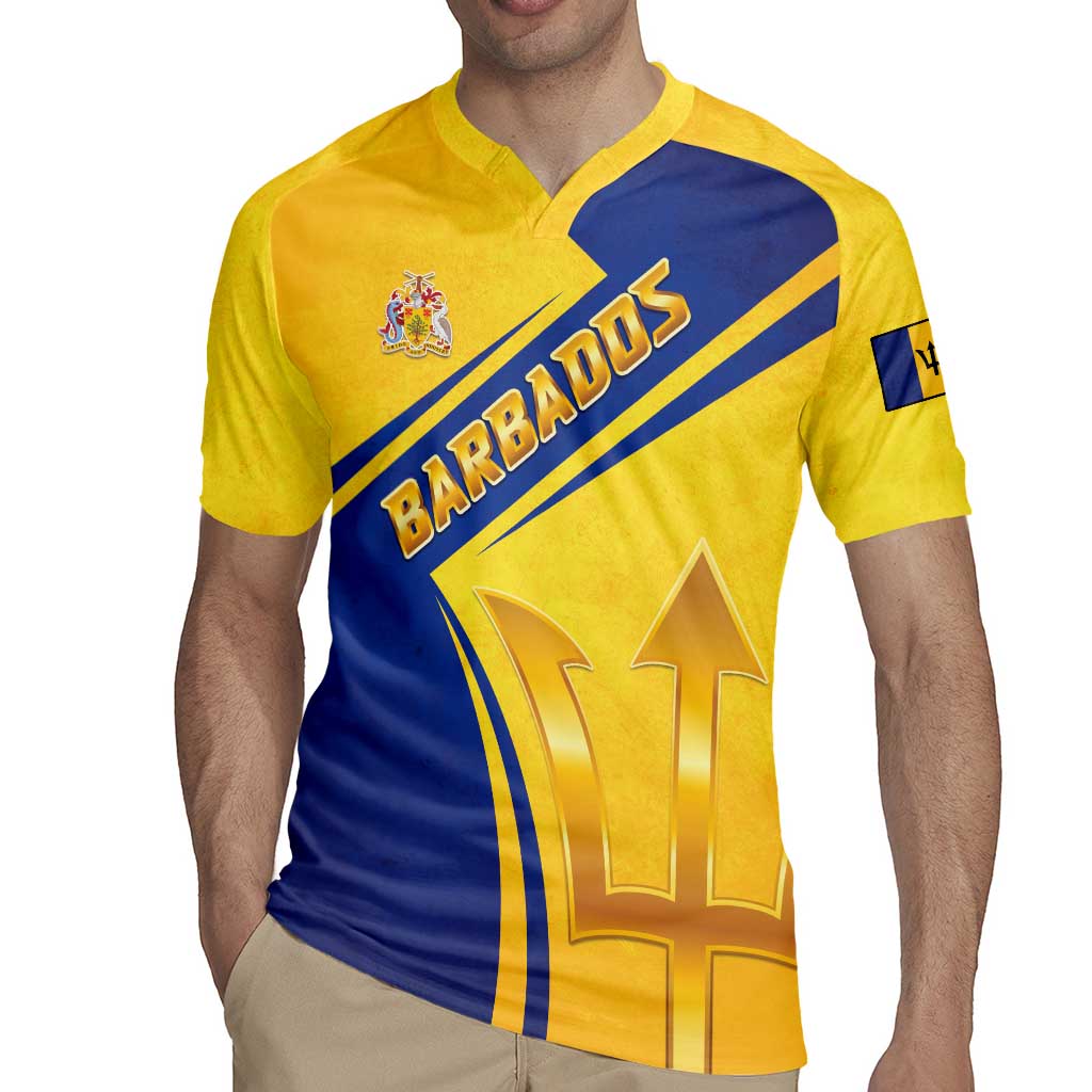 Barbados Gold Trident Rugby Jersey With Coat Of Arms