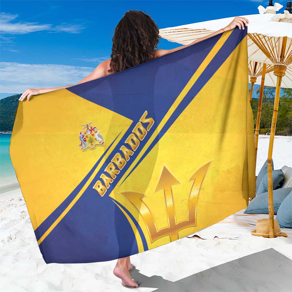 Barbados Gold Trident Sarong With Coat Of Arms