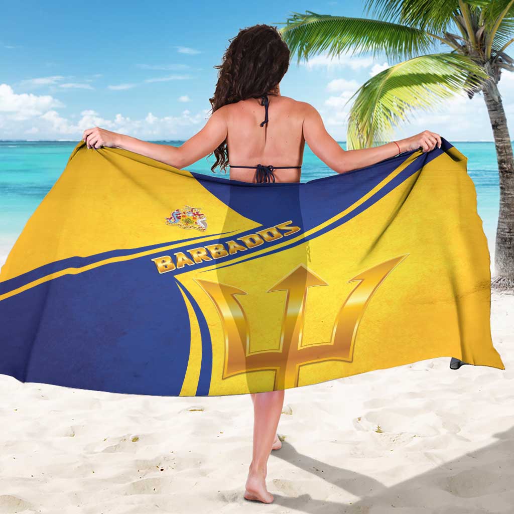 Barbados Gold Trident Sarong With Coat Of Arms