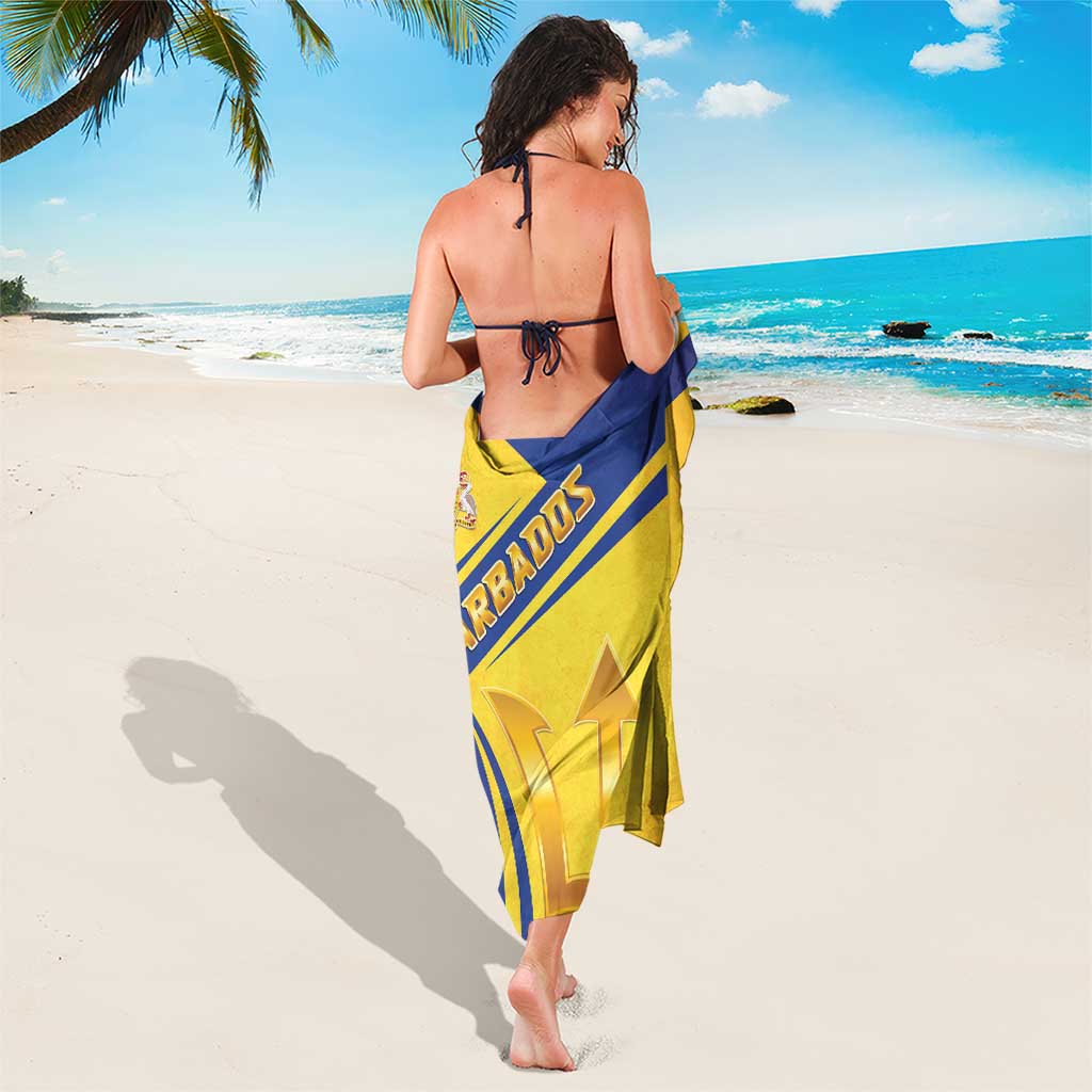 Barbados Gold Trident Sarong With Coat Of Arms