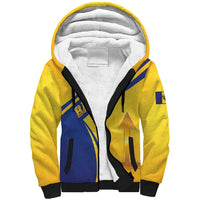 Barbados Gold Trident Sherpa Hoodie With Coat Of Arms