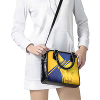 Barbados Gold Trident Shoulder Handbag With Coat Of Arms