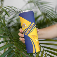 Barbados Gold Trident Skinny Tumbler With Coat Of Arms