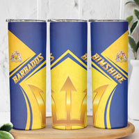 Barbados Gold Trident Skinny Tumbler With Coat Of Arms