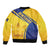 Barbados Gold Trident Sleeve Zip Bomber Jacket With Coat Of Arms