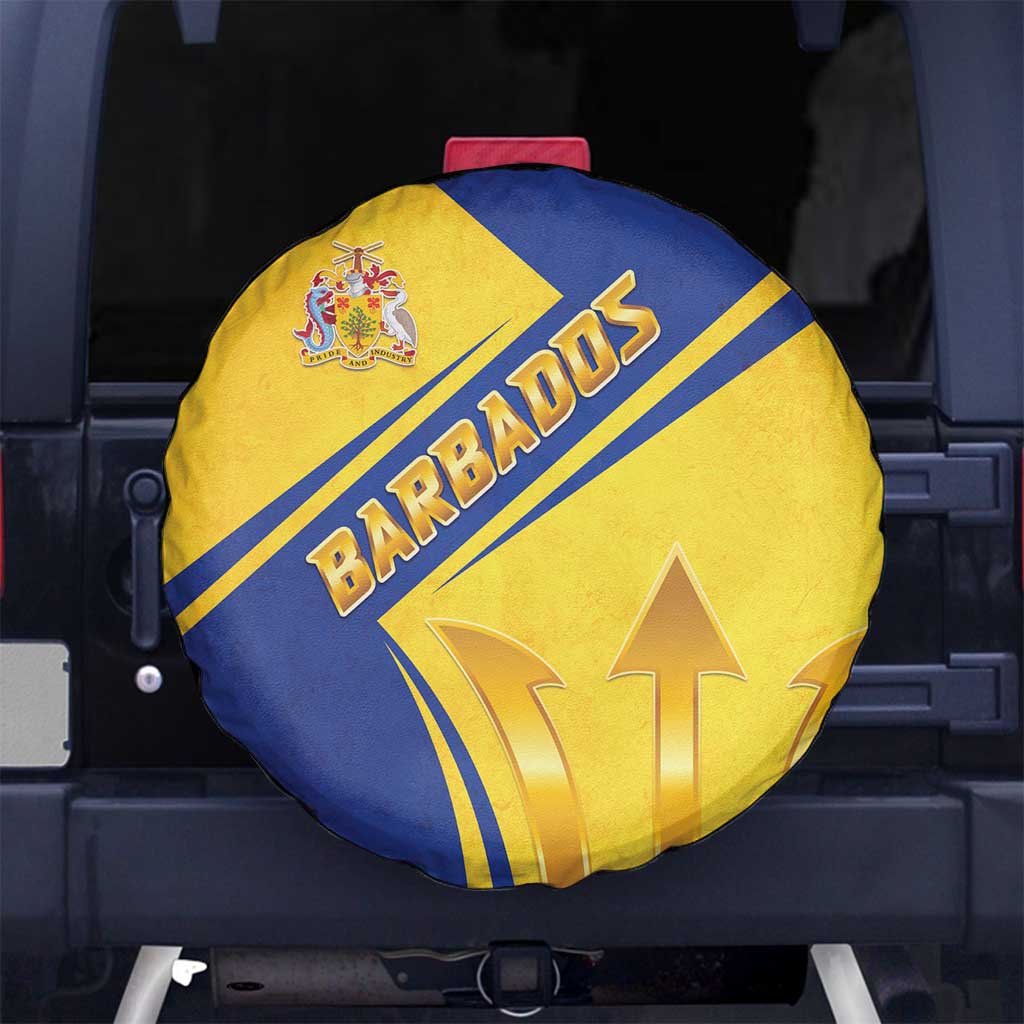 Barbados Gold Trident Spare Tire Cover With Coat Of Arms