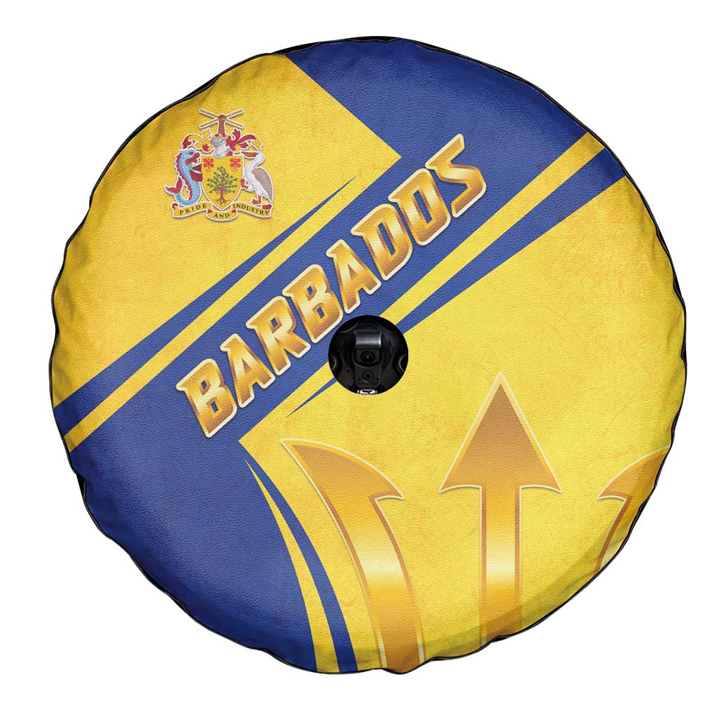Barbados Gold Trident Spare Tire Cover With Coat Of Arms