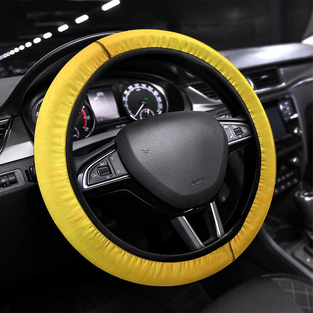 Barbados Gold Trident Steering Wheel Cover With Coat Of Arms