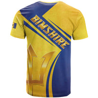 Barbados Gold Trident T Shirt With Coat Of Arms