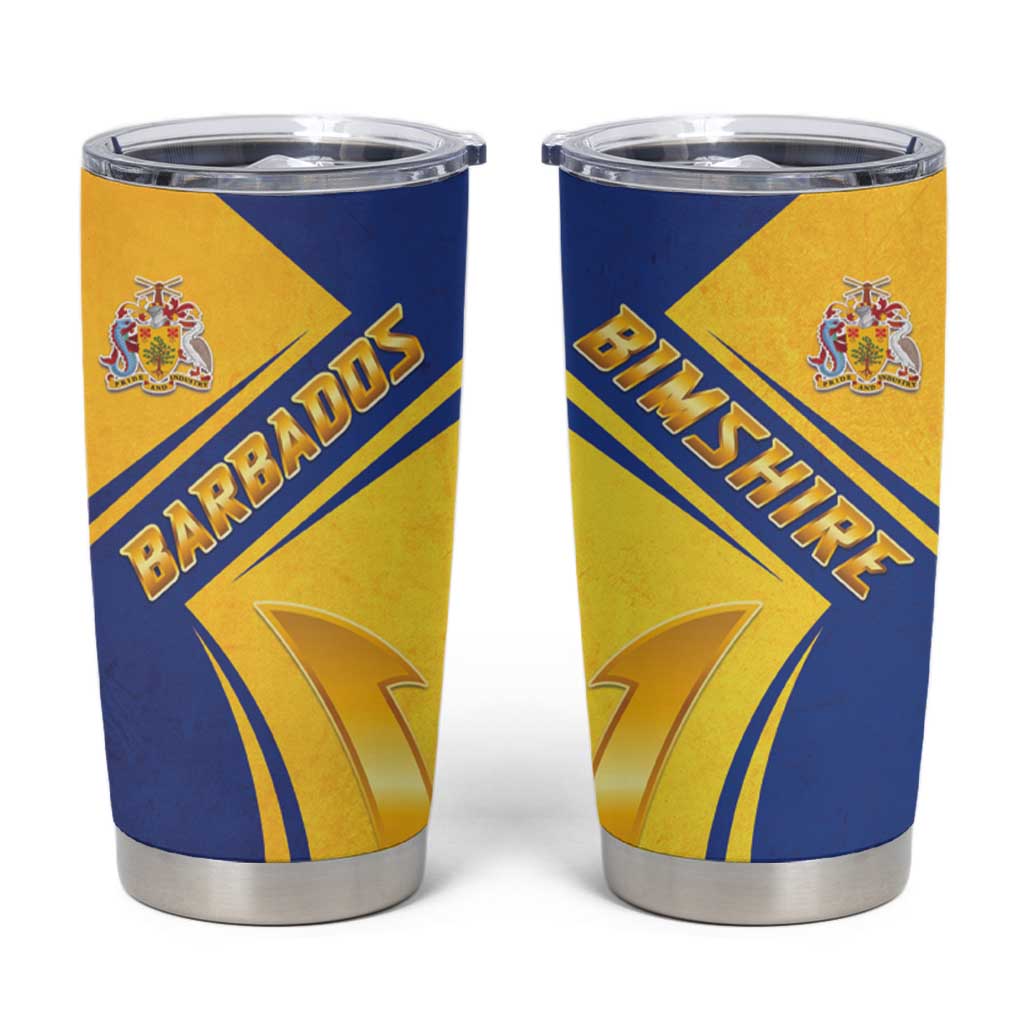 Barbados Gold Trident Tumbler Cup With Coat Of Arms