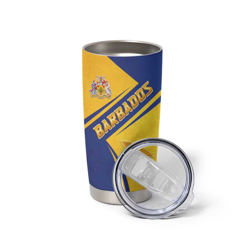 Barbados Gold Trident Tumbler Cup With Coat Of Arms