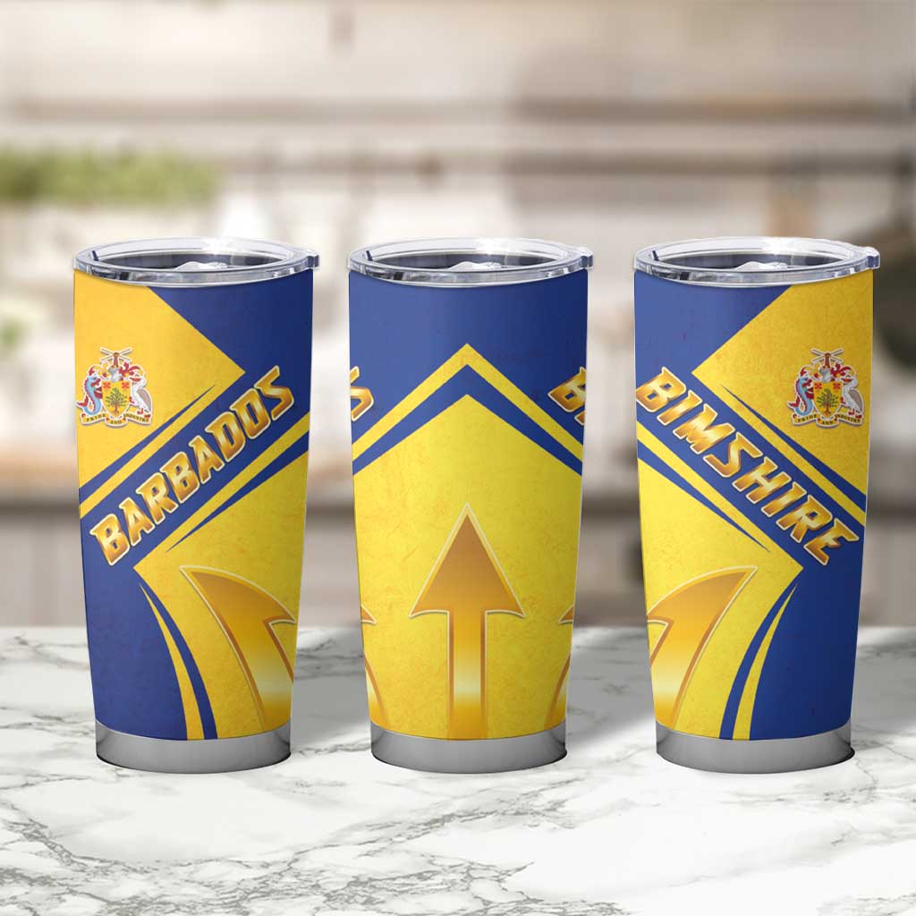Barbados Gold Trident Tumbler Cup With Coat Of Arms