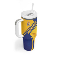 Barbados Gold Trident Tumbler With Handle With Coat Of Arms