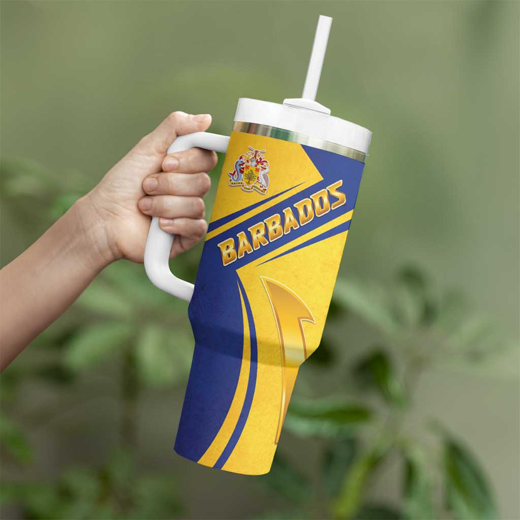 Barbados Gold Trident Tumbler With Handle With Coat Of Arms