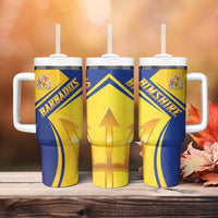 Barbados Gold Trident Tumbler With Handle With Coat Of Arms