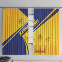 Barbados Gold Trident Window Curtain With Coat Of Arms