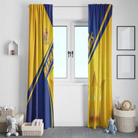 Barbados Gold Trident Window Curtain With Coat Of Arms