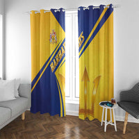 Barbados Gold Trident Window Curtain With Coat Of Arms
