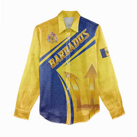 Barbados Gold Trident Women Casual Shirt With Coat Of Arms