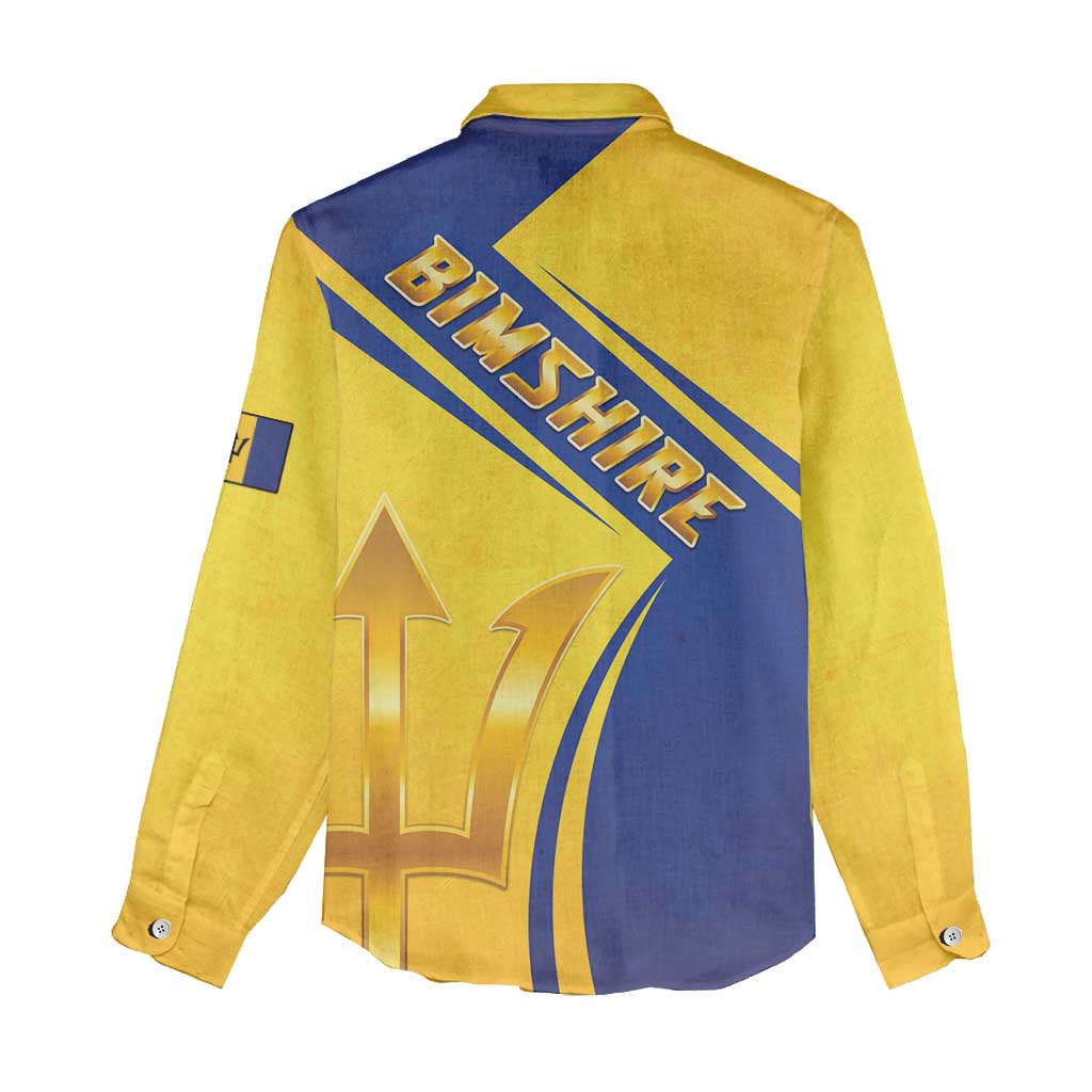 Barbados Gold Trident Women Casual Shirt With Coat Of Arms