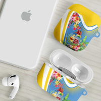 Aruba AirPods Case Coat Of Arms With Tropical Flowers