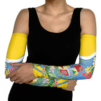 Aruba Arm Sleeves Coat Of Arms With Tropical Flowers