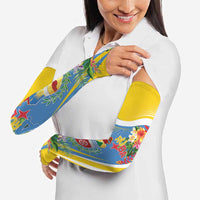 Aruba Arm Sleeves Coat Of Arms With Tropical Flowers