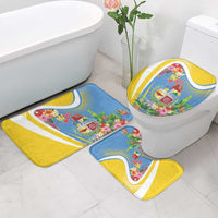 Aruba Bathroom Set Coat Of Arms With Tropical Flowers