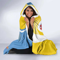 Aruba Hooded Blanket Coat Of Arms With Tropical Flowers