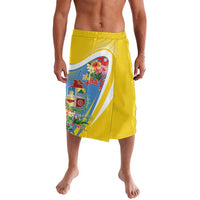 Aruba Lavalava Coat Of Arms With Tropical Flowers