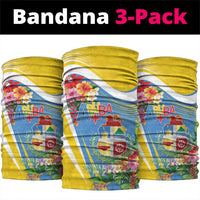 Aruba Neck Gaiter Coat Of Arms With Tropical Flowers