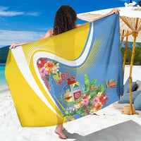 Aruba Sarong Coat Of Arms With Tropical Flowers