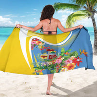 Aruba Sarong Coat Of Arms With Tropical Flowers