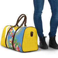 Aruba Travel Bag Coat Of Arms With Tropical Flowers