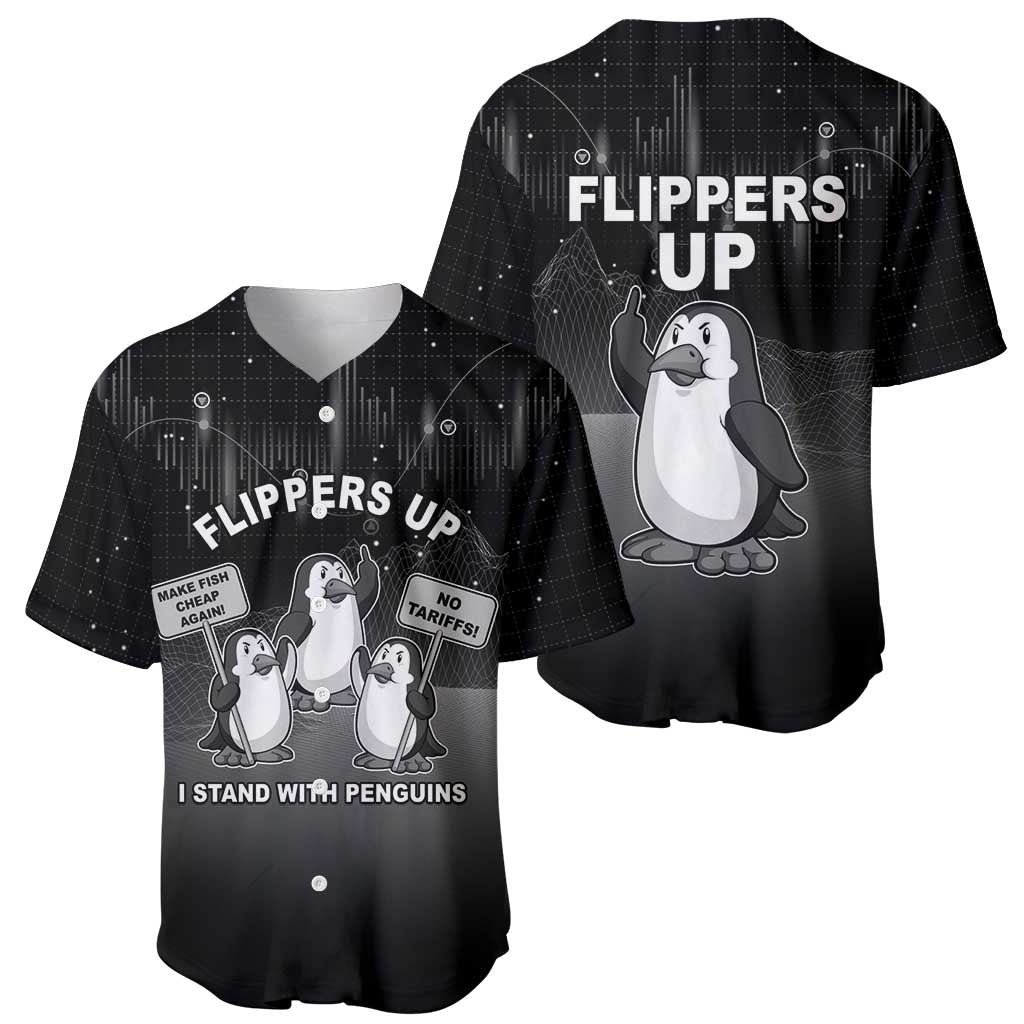Funny Penguin Resist Baseball Jersey Flippers Up I Stand With Penguins