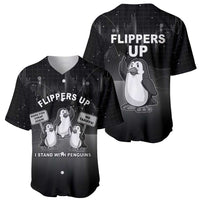 Funny Penguin Resist Baseball Jersey Flippers Up I Stand With Penguins