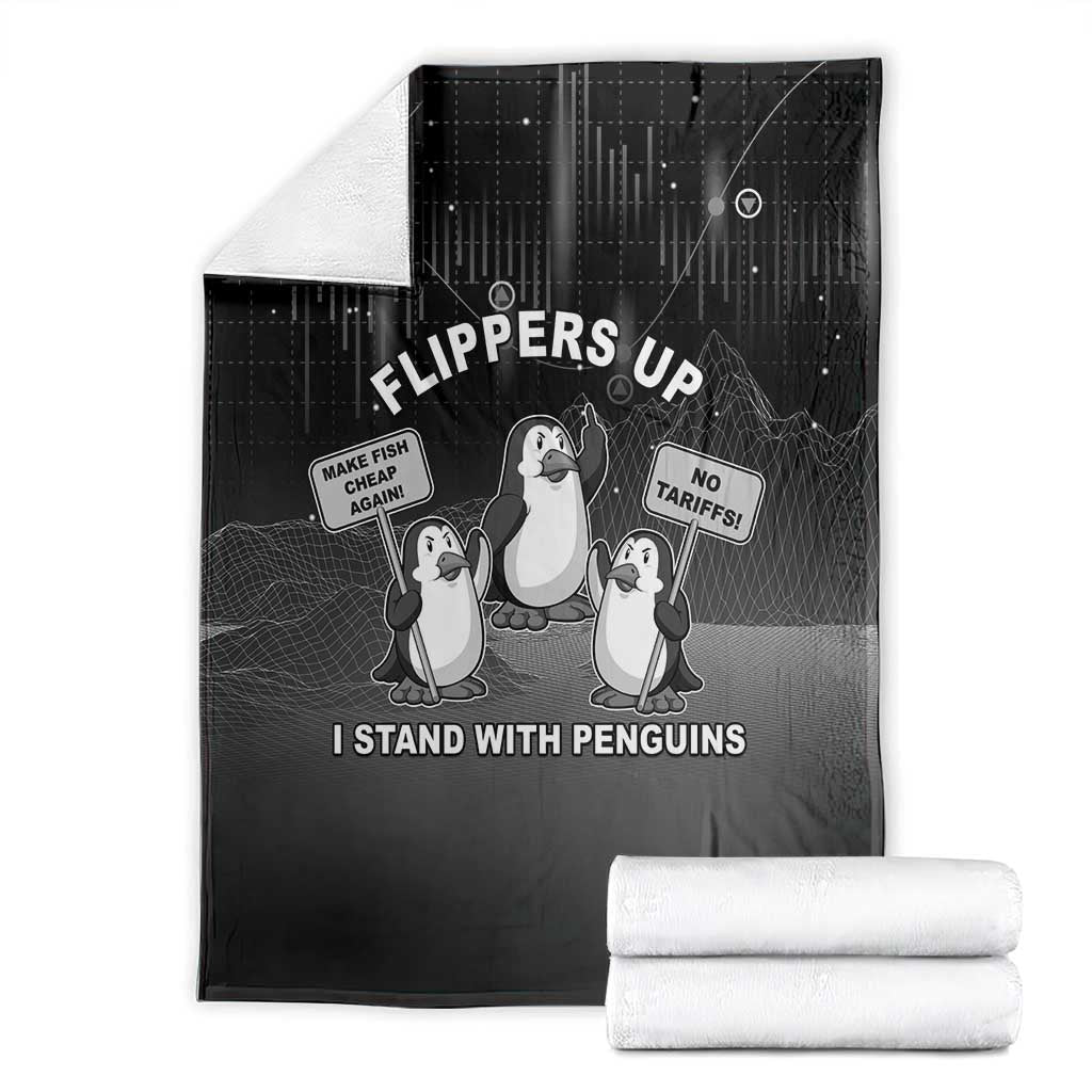 Funny Penguin Resist Blanket Flippers Up I Stand With Penguins