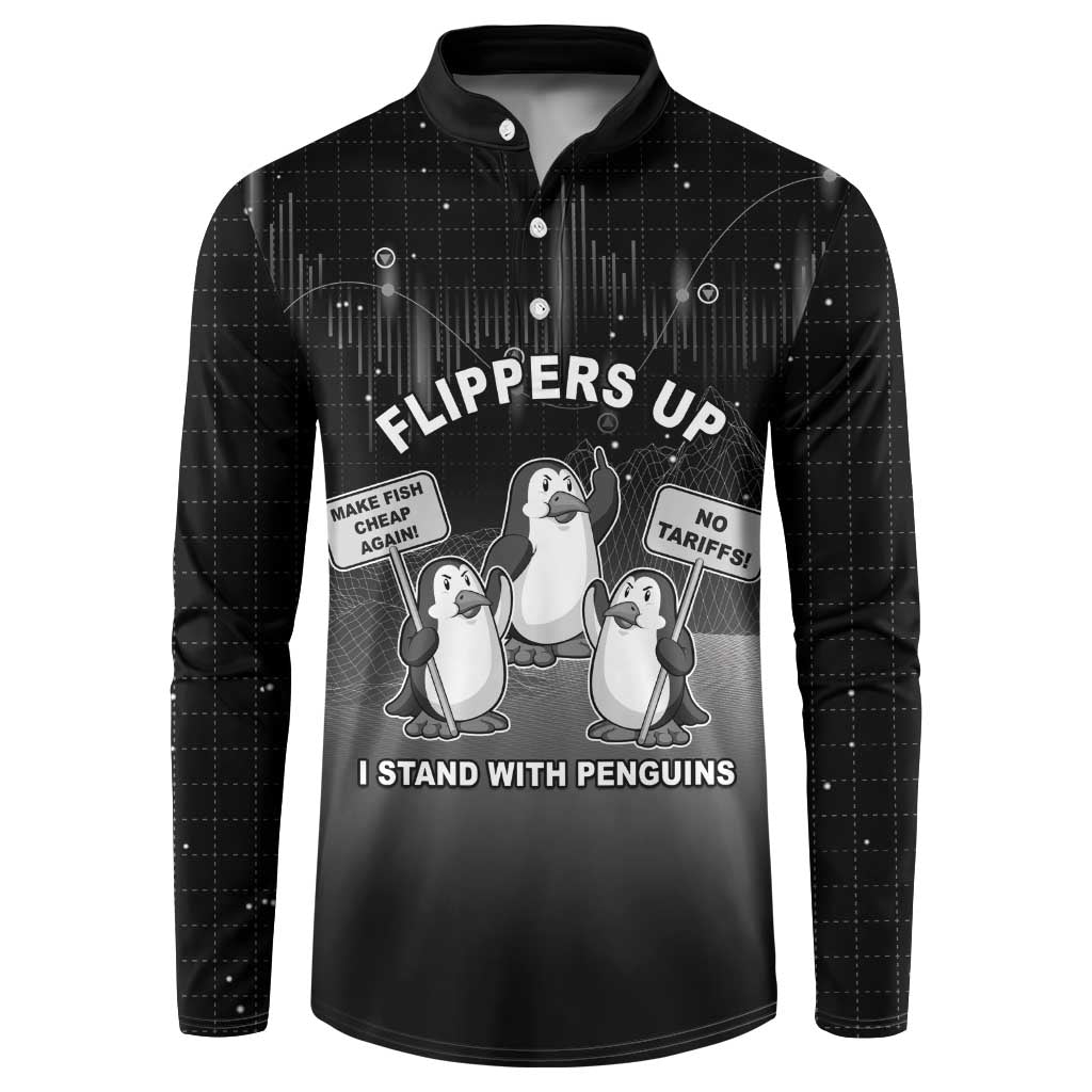 Funny Penguin Resist Button Sweatshirt Flippers Up I Stand With Penguins