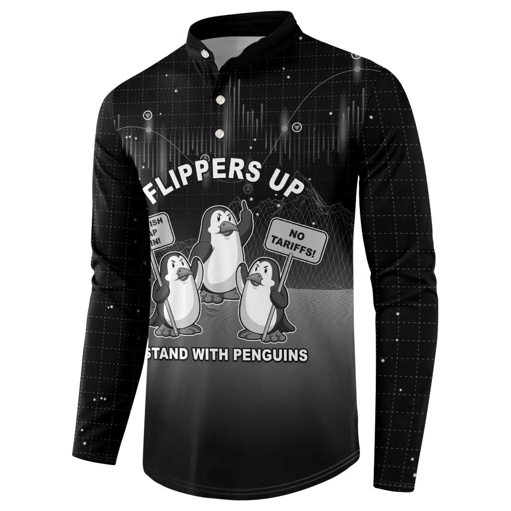 Funny Penguin Resist Button Sweatshirt Flippers Up I Stand With Penguins